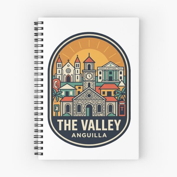 Item preview, Unique The Valley Anguilla Travel Badge, Wallblake House & St Gerard Church Landmark Emblem designed and sold by raedattia.