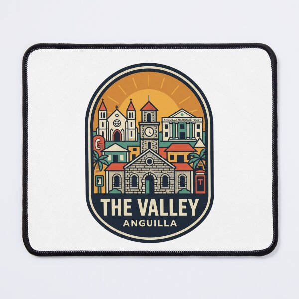 Item preview, Unique The Valley Anguilla Travel Badge, Wallblake House & St Gerard Church Landmark Emblem designed and sold by raedattia.