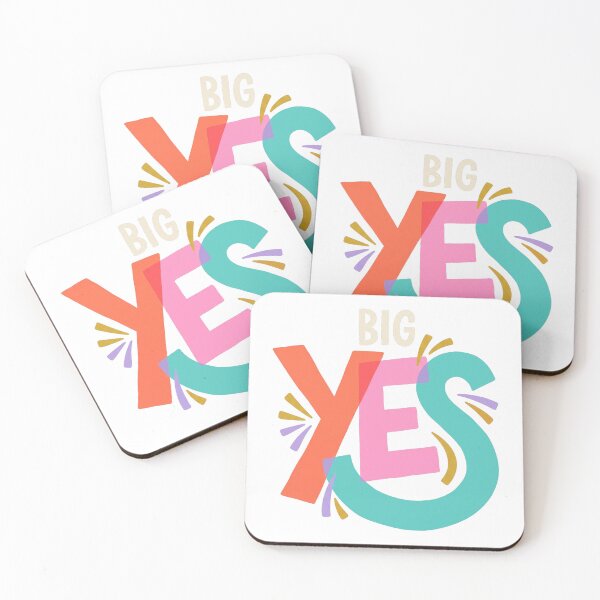 Item preview, Big Yes – Bold Colorful Positive Motivational Typography designed and sold by CreativeArtisanPrints Shop.