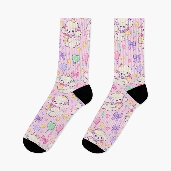 Item preview, Kawaii Birthday Poodle Pattern designed and sold by Soft Berry Studio.