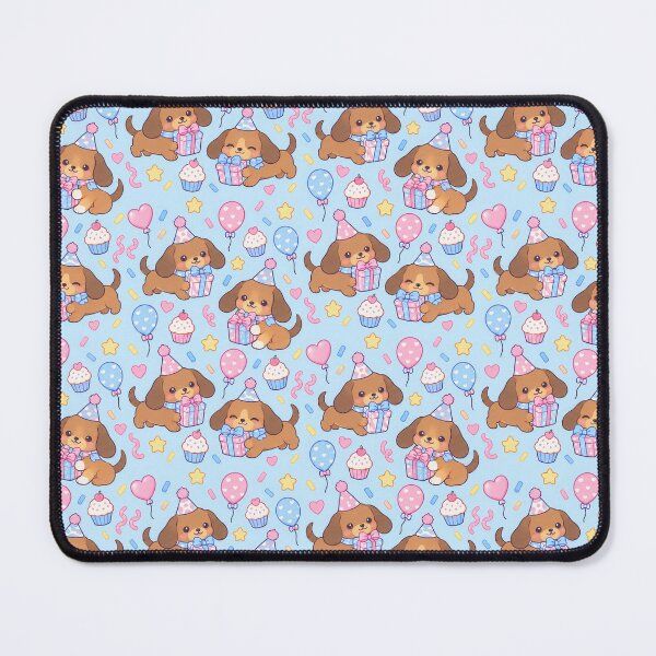 Item preview, Kawaii Birthday Dachshund Pattern designed and sold by Soft Berry Studio.