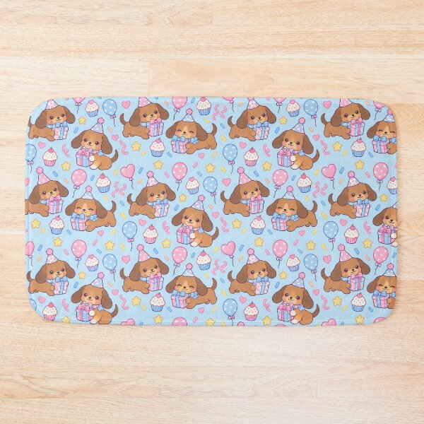 Item preview, Kawaii Birthday Dachshund Pattern designed and sold by Soft Berry Studio.