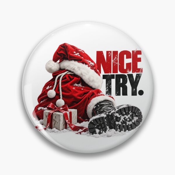Item preview, Nice Try Sarcastic Santa Claus Winter Holiday Humor designed and sold by zzz888.
