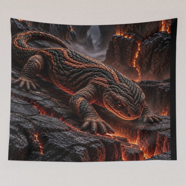 Item preview, Fire Salamander on Volcanic Rock designed and sold by JUTElCONIC.