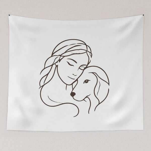 Item preview, Woman and Dog Tender Embrace designed and sold by mimiartes.