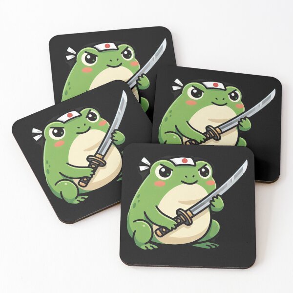 Item preview, Cute Samurai Frog Katana Funny Animal designed and sold by ValhallaHub.