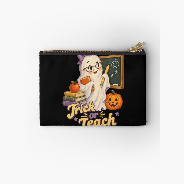 Item preview, Trick Or Teach Cute Teacher Ghost School Chalkboard Artwork designed and sold by Felinefinesse.