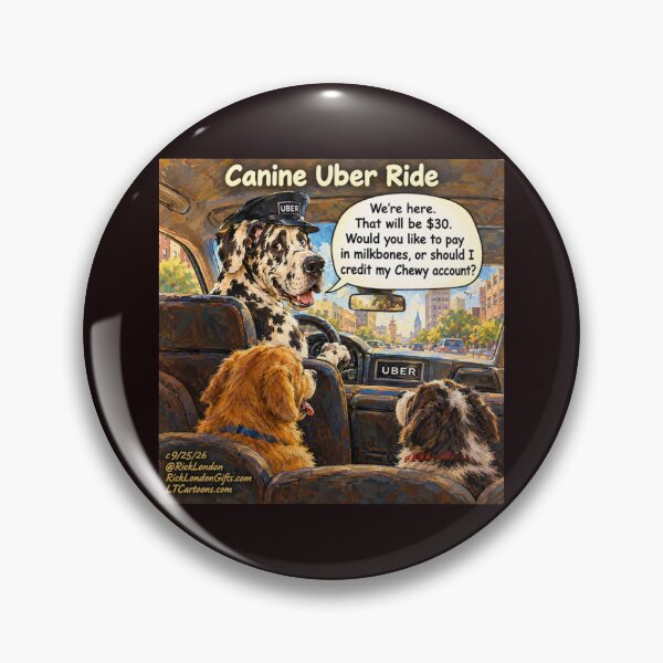 Item preview, Canine Uber Ride Funny Dog Cartoon Gifts by Rick London designed and sold by Rick London Gifts.
