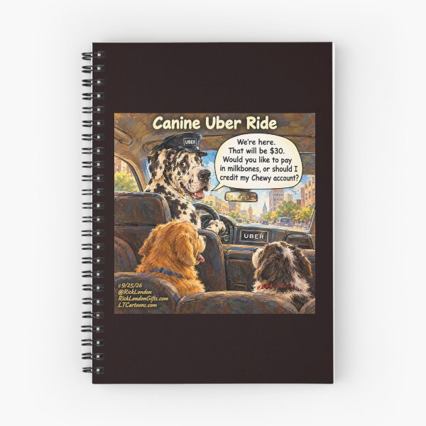 Item preview, Canine Uber Ride Funny Dog Cartoon Gifts by Rick London designed and sold by Rick London Gifts.