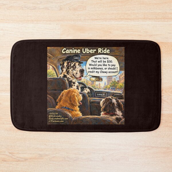 Item preview, Canine Uber Ride Funny Dog Cartoon Gifts by Rick London designed and sold by Rick London Gifts.