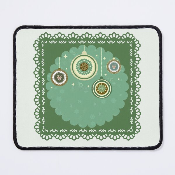 Item preview, Elegant Green Christmas Ornaments & Lace Frame Holiday Decor Art designed and sold by Liberarteprint.