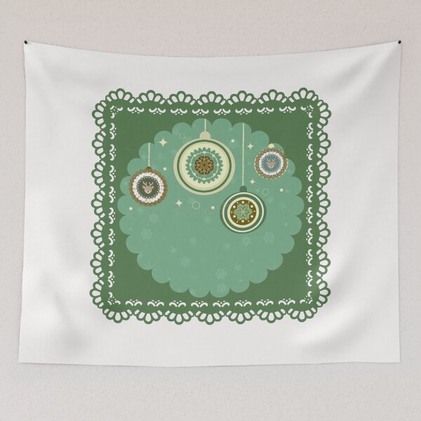 Item preview, Elegant Green Christmas Ornaments & Lace Frame Holiday Decor Art designed and sold by Liberarteprint.