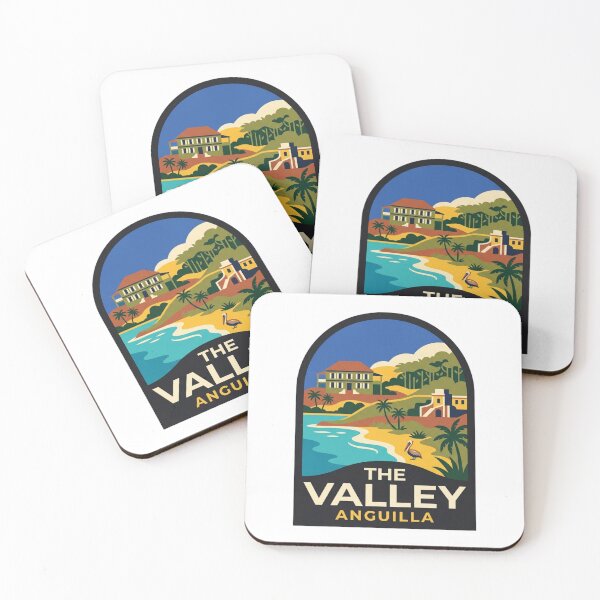 Item preview, Unique The Valley Anguilla Travel Badge, Wallblake House Beach & Brown Pelican Coastal Emblem designed and sold by raedattia.