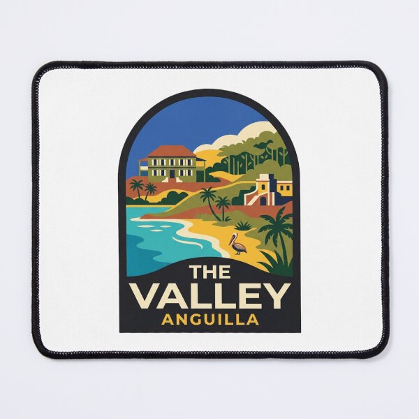 Item preview, Unique The Valley Anguilla Travel Badge, Wallblake House Beach & Brown Pelican Coastal Emblem designed and sold by raedattia.