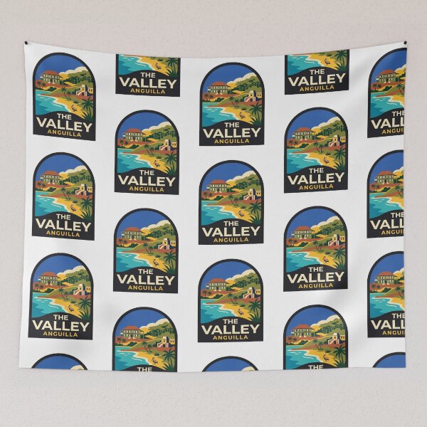Item preview, Unique The Valley Anguilla Travel Badge, Wallblake House Beach & Brown Pelican Coastal Emblem designed and sold by raedattia.