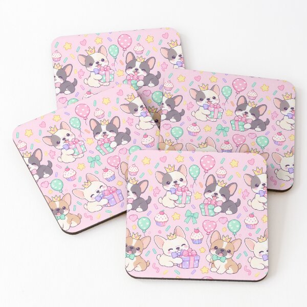 Item preview, Kawaii Birthday French Bulldog Puppy Pattern designed and sold by Soft Berry Studio.