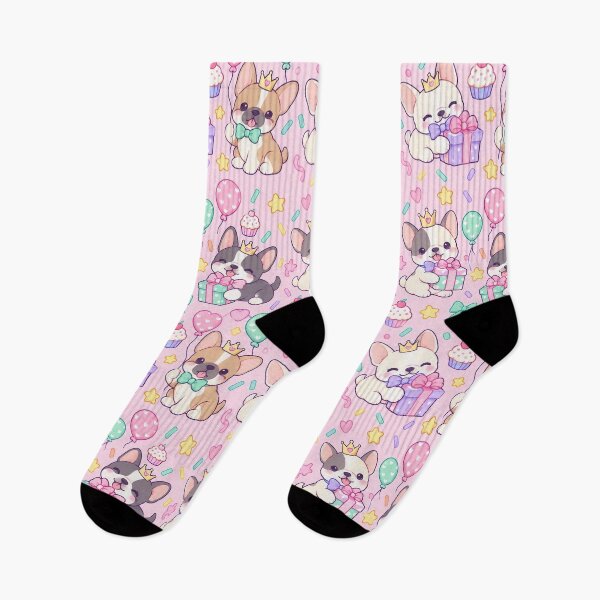 Item preview, Kawaii Birthday French Bulldog Puppy Pattern designed and sold by Soft Berry Studio.