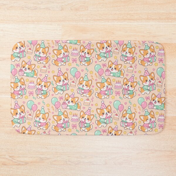 Item preview, Kawaii Birthday Corgi Puppy Pattern designed and sold by Soft Berry Studio.