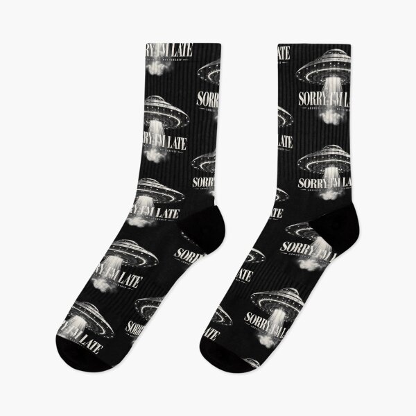 Item preview, Sorry Im Late Abducted By The Mothership Retro UFO Sci-Fi Humor designed and sold by zzz888.