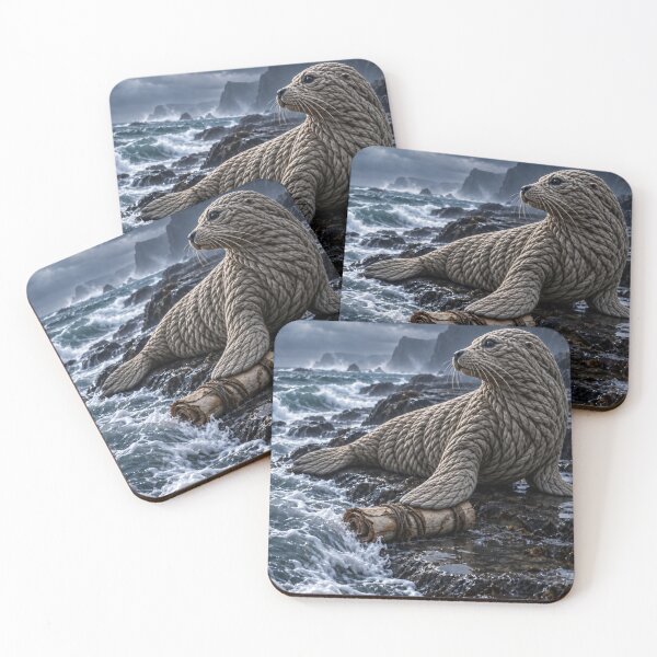 Item preview, Selkie Protecting a Tidal Relic on a Stormy Shore designed and sold by JUTElCONIC.