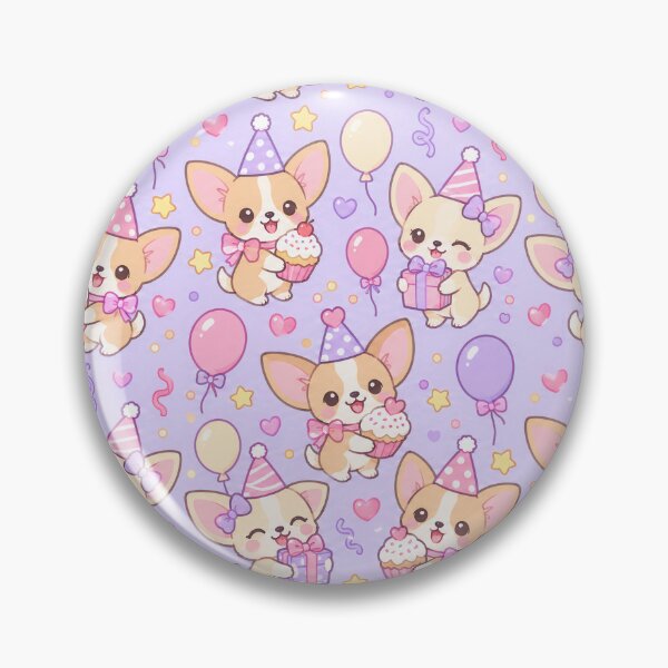 Item preview, Kawaii Birthday Chihuahua Puppy Pattern designed and sold by Soft Berry Studio.