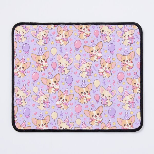 Item preview, Kawaii Birthday Chihuahua Puppy Pattern designed and sold by Soft Berry Studio.