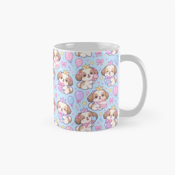 Item preview, Kawaii Birthday Shih Tzu Puppy Pattern designed and sold by Soft Berry Studio.