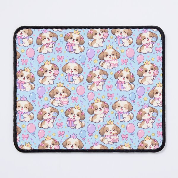 Item preview, Kawaii Birthday Shih Tzu Puppy Pattern designed and sold by Soft Berry Studio.