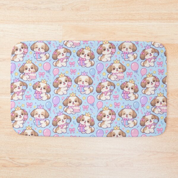 Item preview, Kawaii Birthday Shih Tzu Puppy Pattern designed and sold by Soft Berry Studio.