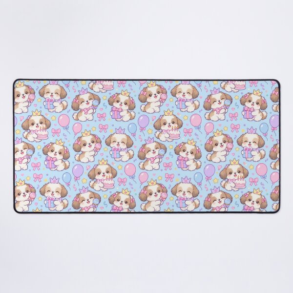 Item preview, Kawaii Birthday Shih Tzu Puppy Pattern designed and sold by Soft Berry Studio.