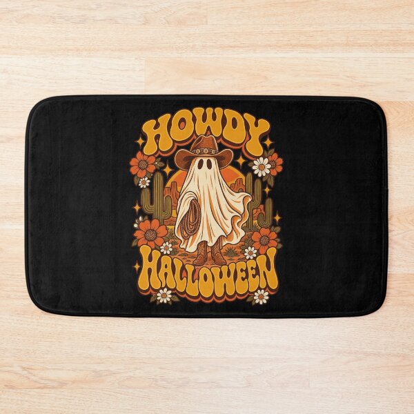 Item preview, Howdy Halloween Western Cowboy Ghost Desert Cactus Art Print designed and sold by Felinefinesse.
