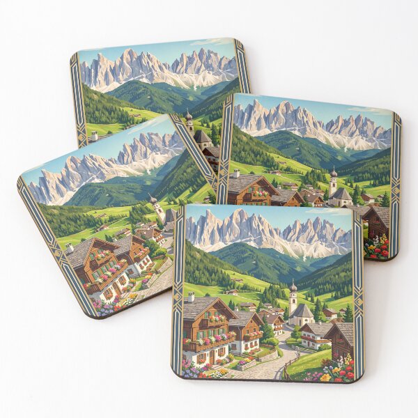 Item preview, Ortisei Italy Vintage Travel Poster – Val Gardena Dolomites South Tyrol Alpine Village designed and sold by Bomax121.