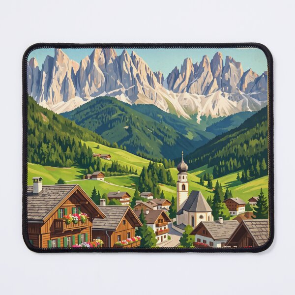 Item preview, Ortisei Italy Vintage Travel Poster – Val Gardena Dolomites South Tyrol Alpine Village designed and sold by Bomax121.