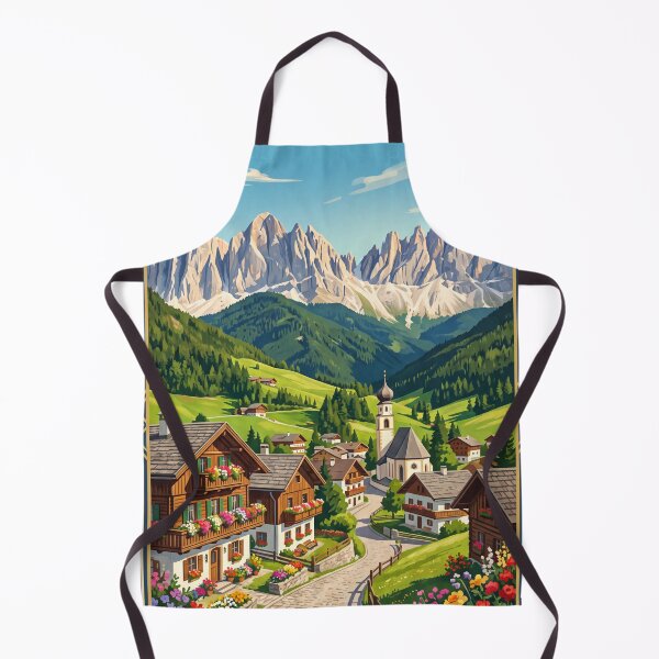Item preview, Ortisei Italy Vintage Travel Poster – Val Gardena Dolomites South Tyrol Alpine Village designed and sold by Bomax121.
