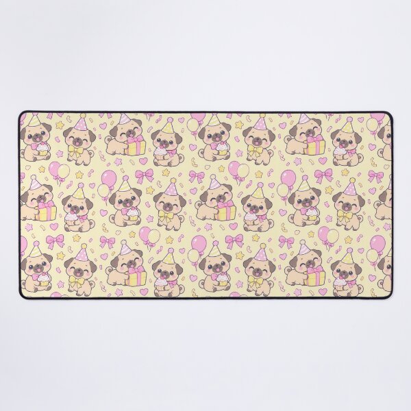 Item preview, Kawaii Birthday Pug Puppy Pattern designed and sold by Soft Berry Studio.