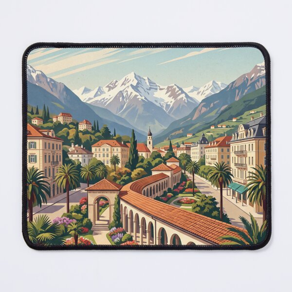 Item preview, Merano Italy Vintage Travel Poster – South Tyrol Alps Passer River Alpine Spa Town designed and sold by Bomax121.