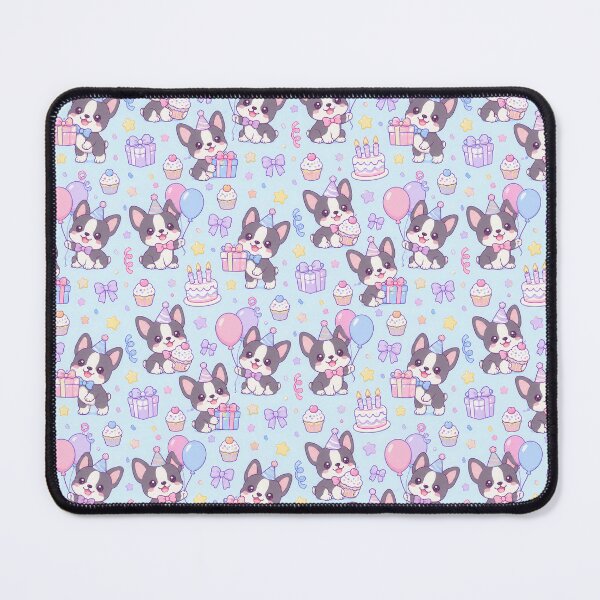Item preview, Kawaii Birthday Boston Terrier Puppy Pattern designed and sold by Soft Berry Studio.