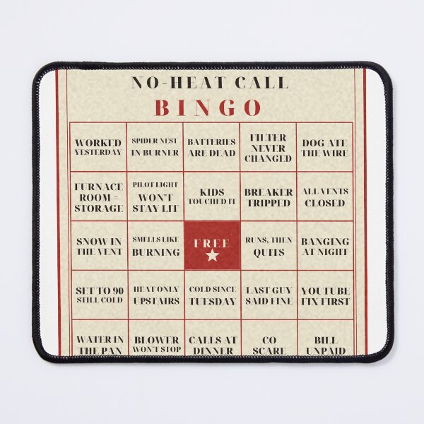 Item preview, No-Heat Call Bingo HVAC Tech Shop Wall Tee designed and sold by thestevebro.