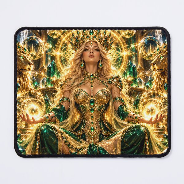Item preview, Emerald Lion Queen of Infinite Power designed and sold by PurvaNimfaMagic.