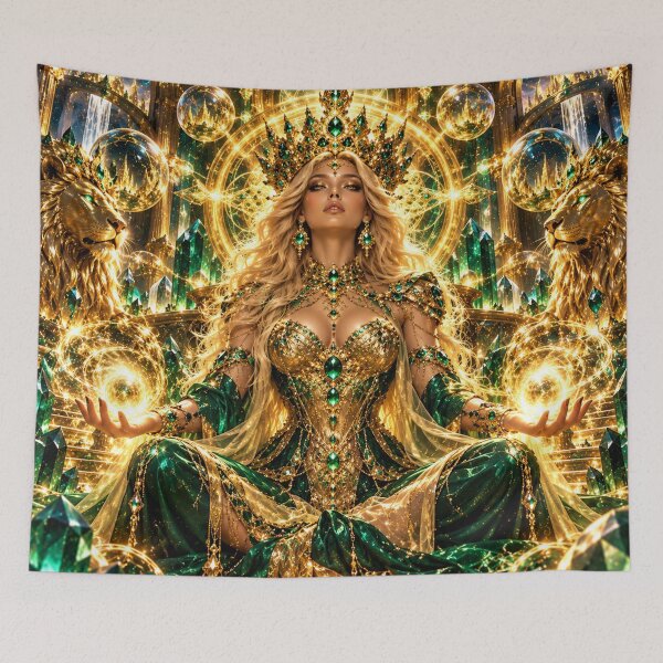 Item preview, Emerald Lion Queen of Infinite Power designed and sold by PurvaNimfaMagic.