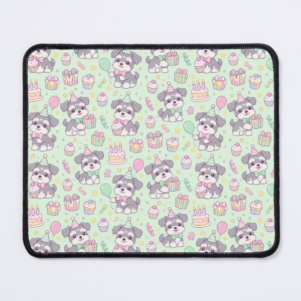 Item preview, Kawaii Birthday Schnauzer Puppy Pattern designed and sold by Soft Berry Studio.