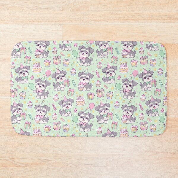 Item preview, Kawaii Birthday Schnauzer Puppy Pattern designed and sold by Soft Berry Studio.