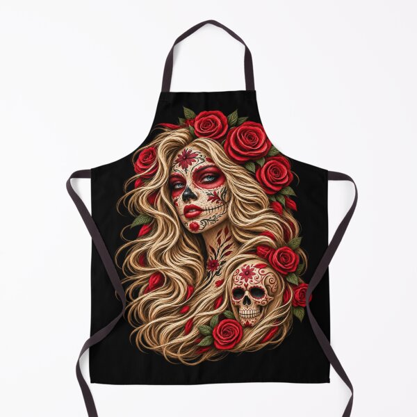 Item preview, Calavera Woman with Red Roses and Skull designed and sold by JUTElCONIC.