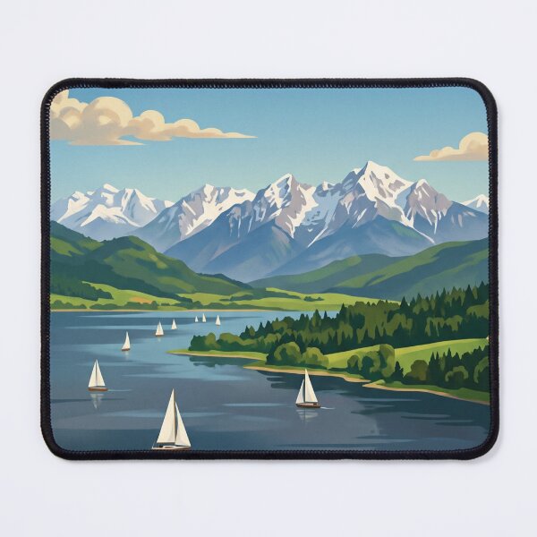 Item preview, Chiemsee Germany Vintage Travel Poster – Bavarian Lake Herreninsel Fraueninsel Alps designed and sold by Bomax121.