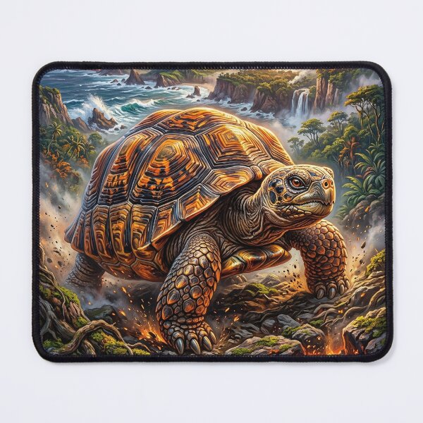 Item preview, Giant Tortoise Walking Across a Volcanic Island designed and sold by Lucid Dream Pixel.