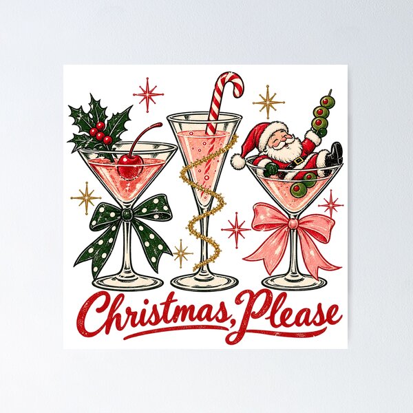 Item preview, Cocktails & Cheer Christmas Drinks Holiday Party T-Shirt designed and sold by DesignArtist.ia.
