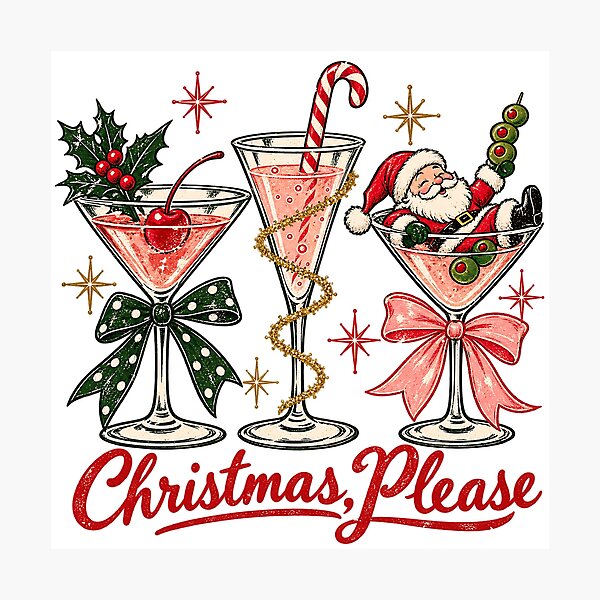 Item preview, Cocktails & Cheer Christmas Drinks Holiday Party T-Shirt designed and sold by DesignArtist.ia.