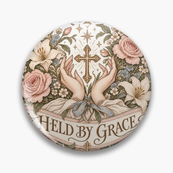 Item preview, Held by Grace | Feminine Christian Floral Sticker designed and sold by thelifeofky.