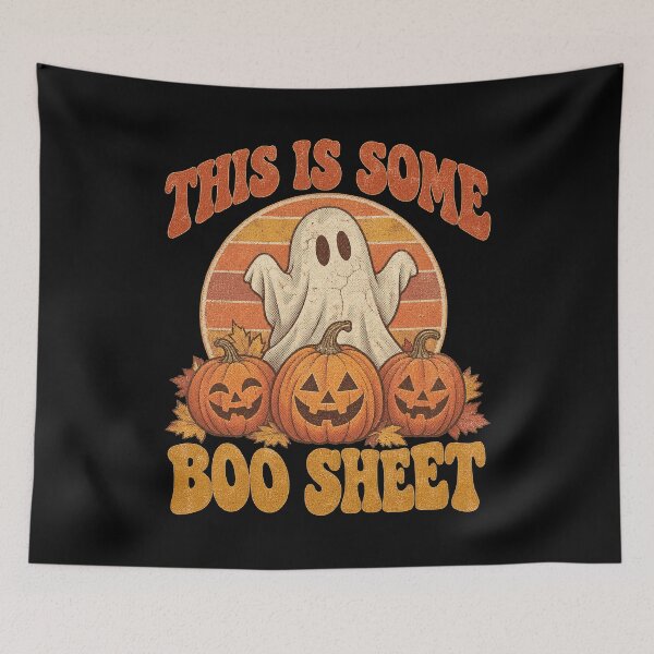 Item preview, This Is Some Boo Sheet Funny Phantom Pumpkins Retrossss designed and sold by adiencarteras.