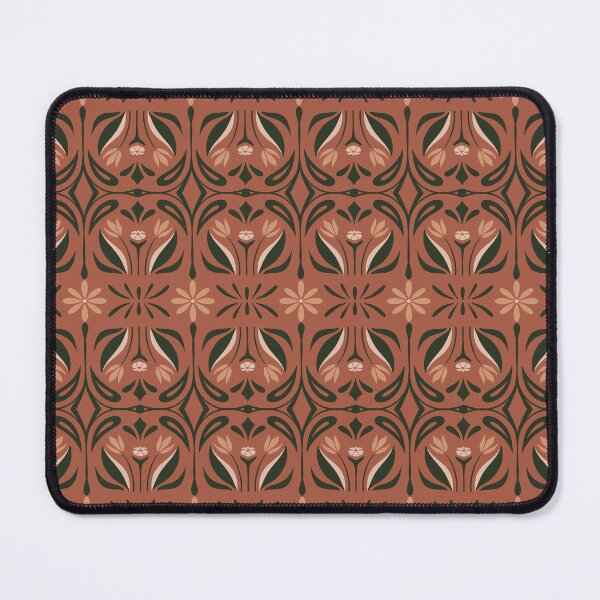 Item preview, Terracotta Boho Folk Art Tulip Floral Pattern designed and sold by Flora-and-Fable.
